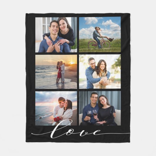 Couverture Polaire Collage photo Love Script (Devant)
