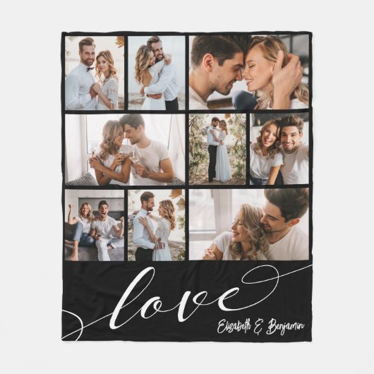 Couverture Polaire Collage photo Love Script (Devant)