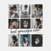 Couverture Polaire Collage photo manuscrit Best Grandpa Ever 9 (Devant)