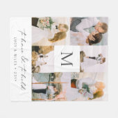 Couverture Polaire Collage Photo Mariage Blanche polaire (Devant (Horizontal))