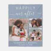 Couverture Polaire Collage photo mariage Dusty Blue (Devant)