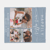 Couverture Polaire Collage photo mariage Dusty Blue (Devant (Horizontal))