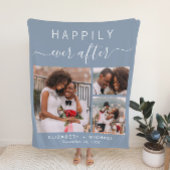 Couverture Polaire Collage photo mariage Dusty Blue