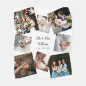 Couverture Polaire Collage photo Mariage moderne personnalisé (Devant)
