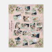 Couverture Polaire Collage photo mariage rose + conservation florale (Devant)