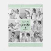 Couverture Polaire Collage Photo Meilleur Grand-Père Ever Pastel Mint (Devant)