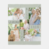 Couverture Polaire Collage photo Meilleure grand-mère jamais verte (Devant)