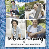 Couverture Polaire Collage photo mémorial moderne en mémoire d'amour