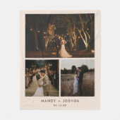 Couverture Polaire Collage photo minimal moderne de couleur beige (Devant)