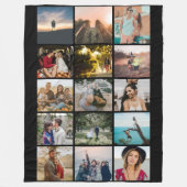 Couverture Polaire Collage photo minimal noir (Devant)