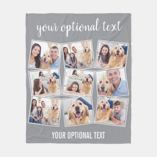 Couverture Polaire Collage photo Modern Grey 9 (Devant)