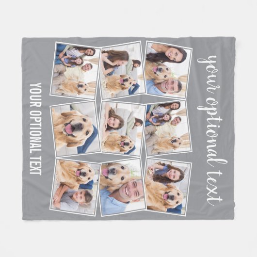 Couverture Polaire Collage photo Modern Grey 9 (Devant (Horizontal))