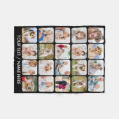 Couverture Polaire Collage photo moderne 20 Personnalisé élégant noir (Devant (Horizontal))