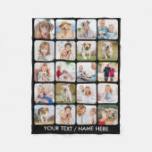 Couverture Polaire Collage photo moderne 20 Personnalisé élégant noir (Devant)