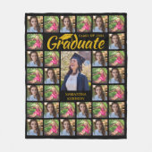 Couverture Polaire Collage photo moderne 33 - Noir et or (Devant)