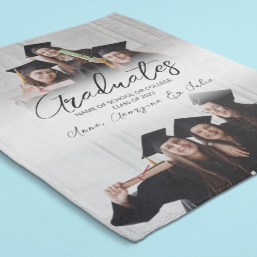 Couverture Polaire Collage photo moderne Amis Graduation