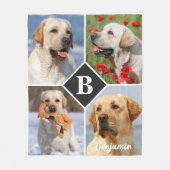 Couverture Polaire Collage photo moderne chien animal de compagnie Mo (Devant)