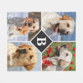 Couverture Polaire Collage photo moderne chien animal de compagnie Mo (Devant (Horizontal))