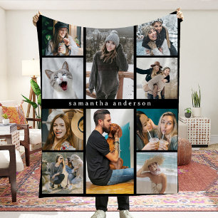 Couverture Polaire Collage photo moderne de 10 photos souvenir person