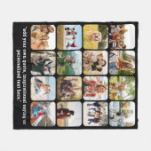 Couverture Polaire Collage Photo Moderne De 16 Avec Citation (Devant (Horizontal))