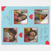 Couverture Polaire Collage photo moderne de Red Hearts (Devant (Horizontal))