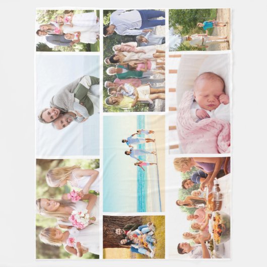 Couverture Polaire Collage photo moderne style maçonnerie blanc (Devant)