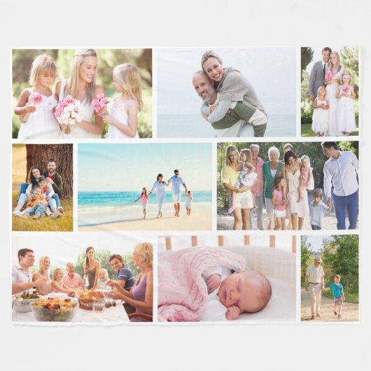 Couverture Polaire Collage photo moderne style maçonnerie blanc (Devant (Horizontal))