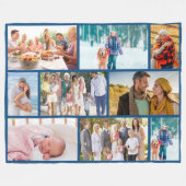 Couverture Polaire Collage photo moderne style maçonnerie bleu (Devant (Horizontal))