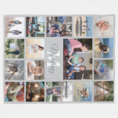 Couverture Polaire Collage photo monographique Gris et blanc modernes (Devant (Horizontal))