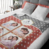 Couverture Polaire Collage photo Motif Orange and White Stars