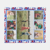 Couverture Polaire Collage photo Motif Red White Blue Stars (Devant (Horizontal))