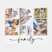 Couverture Polaire Collage photo multiple de script de famille (Devant (Horizontal))