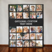 Couverture Polaire Collage photo noir simple 25 photo personnalisée