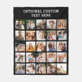 Couverture Polaire Collage photo noir simple 25 photo personnalisée (Devant)