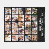 Couverture Polaire Collage photo noir simple 25 photo personnalisée (Devant (Horizontal))