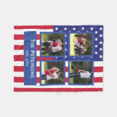 Couverture Polaire Collage photo Patriotic 4 American Flag Monogramme (Devant (Horizontal))