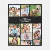 Couverture Polaire Collage photo personnalisé 11 noir (Devant)