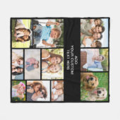 Couverture Polaire Collage photo personnalisé 11 noir (Devant (Horizontal))