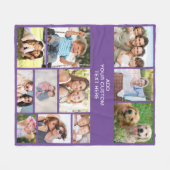 Couverture Polaire Collage photo personnalisé 11 violet (Devant (Horizontal))