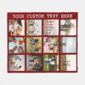 Couverture Polaire Collage photo personnalisé 12 (Devant (Horizontal))