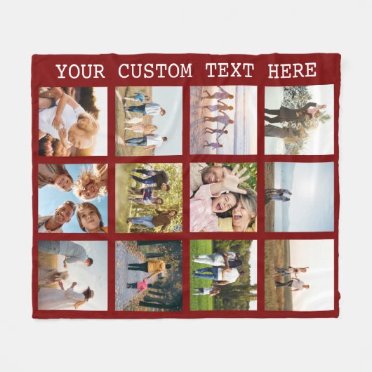 Couverture Polaire Collage photo personnalisé 12 (Devant (Horizontal))