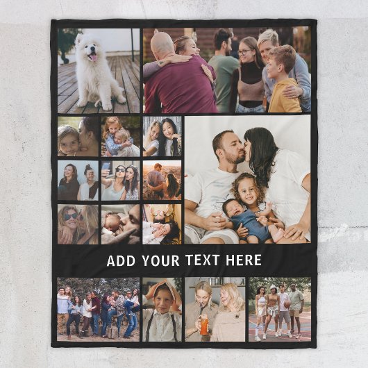 Couverture Polaire Collage photo personnalisé 16