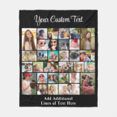 Couverture Polaire Collage photo personnalisé 30 noir (Devant)