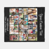 Couverture Polaire Collage photo personnalisé 30 noir (Devant (Horizontal))