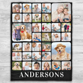 Couverture Polaire Collage photo personnalisé 33 photo noir