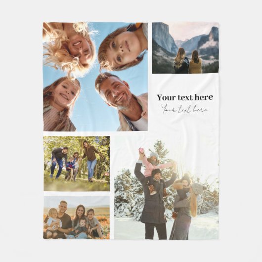 Couverture Polaire Collage photo personnalisé 5 (Devant)
