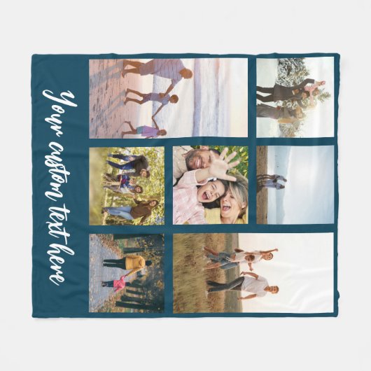 Couverture Polaire Collage photo personnalisé 7 (Devant (Horizontal))