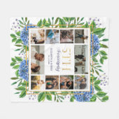 Couverture Polaire Collage photo personnalisé de Hydrangeas 5e annive (Devant (Horizontal))