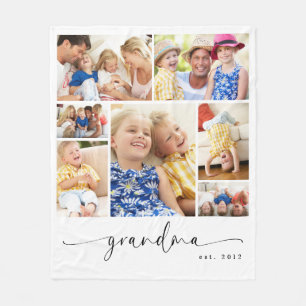 Couverture Polaire Collage photo personnalisé Grandma Est