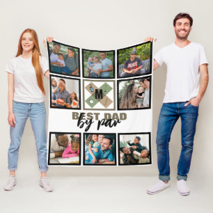 Couverture Polaire Collage photo personnalisé Meilleur Papa Par 8 pou